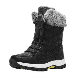Black Homass faux fur snow boots